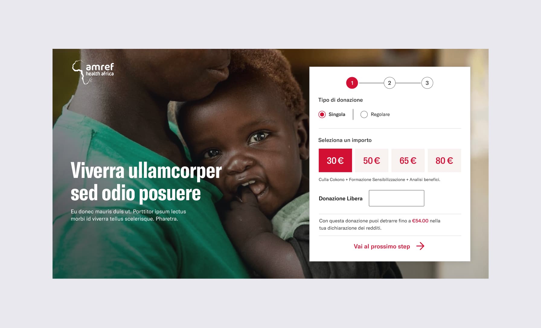 Esempio di sezione Hero con Form ancorato allo scroll