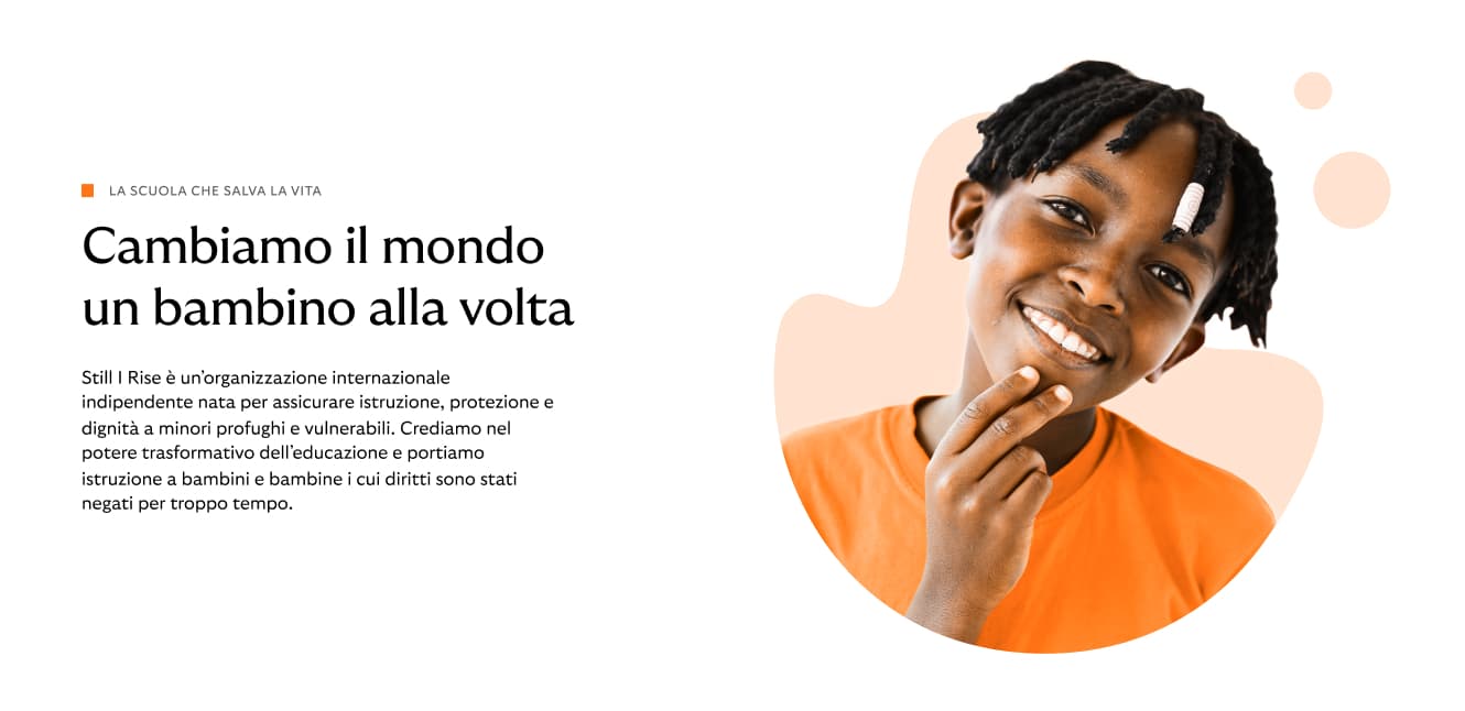 Esempio di fascia Media con foto e testo